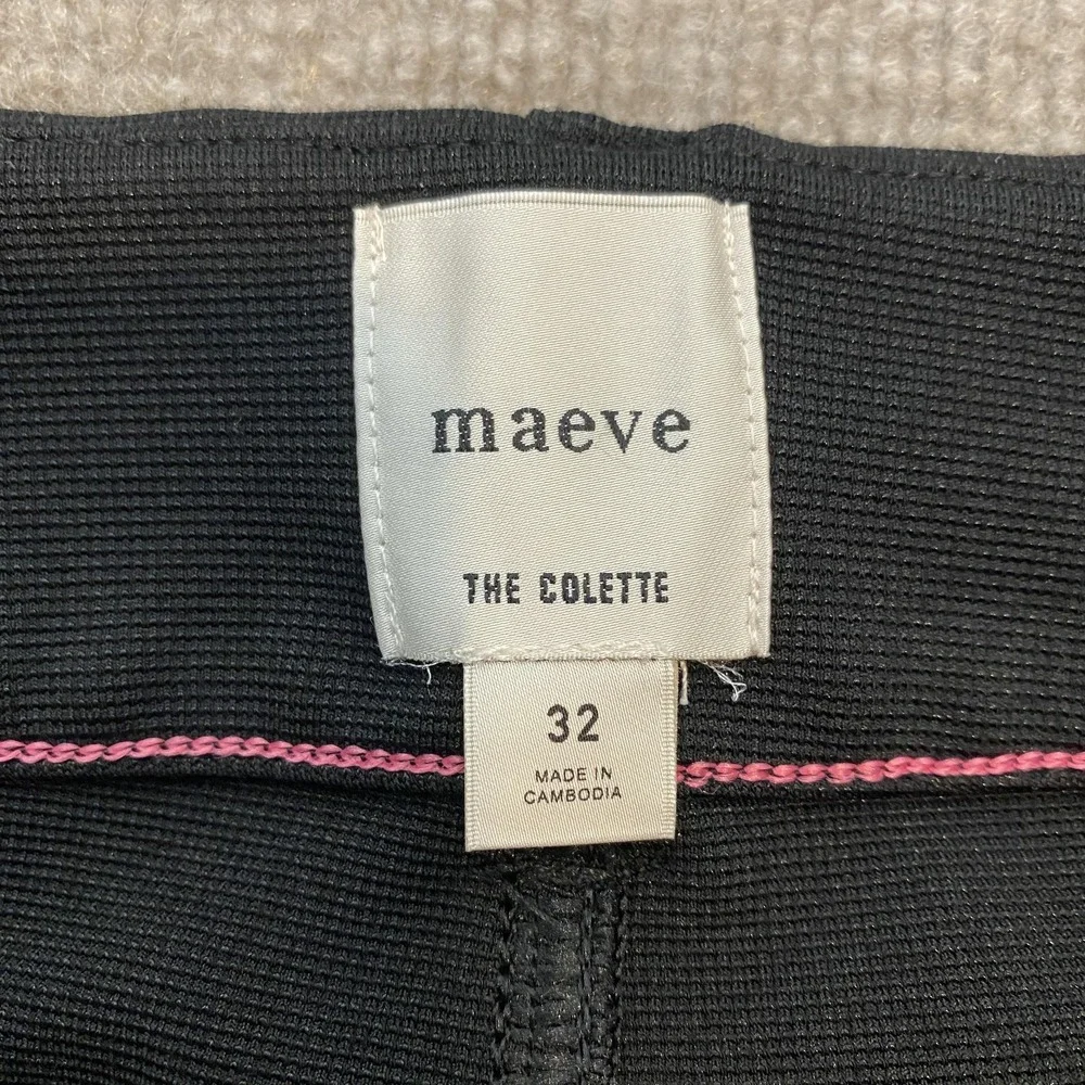 Maeve The Colette Pants Womens 32 Black Ponte Cropped Wide Leg Stretch Pockets